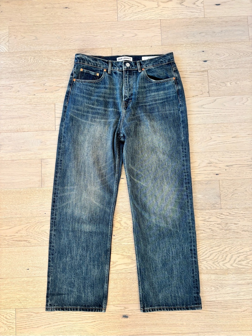 OUR LEGACY Men's Blue Third Cut Straight-Leg Jeans